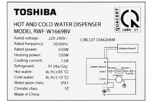 Máy nước nóng lạnh Toshiba RWF-W1669BV - ĐEN 9