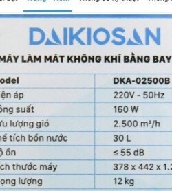 Máy làm mát Daikiosan DKA-02500B 19