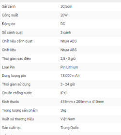 Quạt sạc AC ARF02D123 DB 5